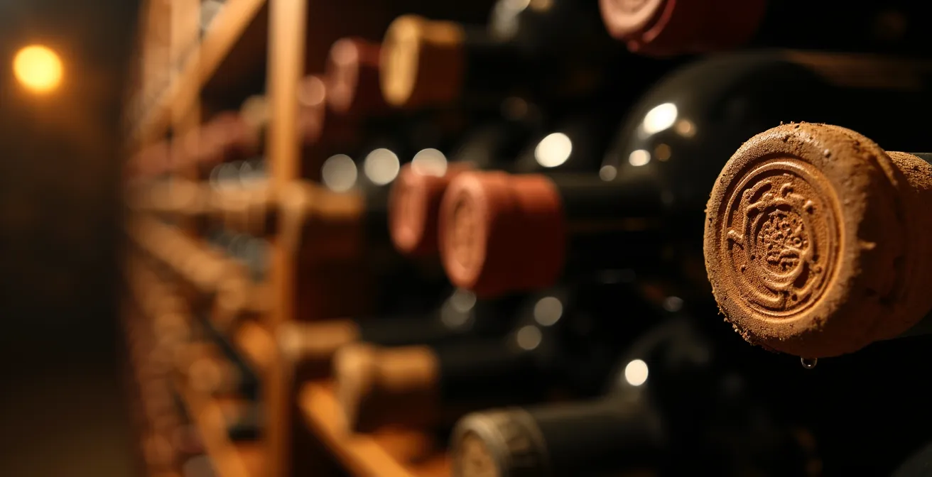 Cave à vin d'un restaurant montréalais avec bouteilles en perspective