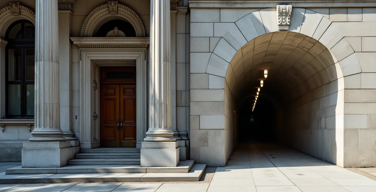 Comparaison visuelle entre façades néoclassiques et brutalistes de Montréal